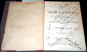 Elgar's Dream of Gerontius, signed by the composer 