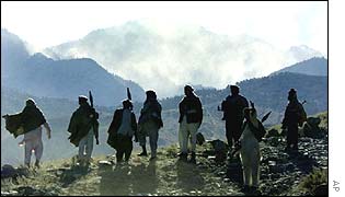 Mujahideen fighters in Tora Bora, Afghanistan