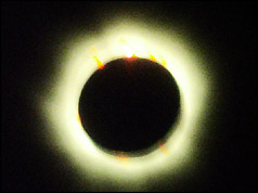 Eclipse of the sun over Cornwall, south west England, as seen from an RAF Hercules 