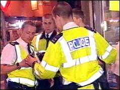 Police dealing with a crime