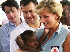 Paul Burrell (centre) with Princess Diana