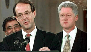 Erskine Bowles (left) served as chief of staff for former President Clinton