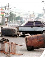 A roadblock in Jamaica