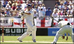 Marcus Trescothick hits out for England at the Adelaide Oval