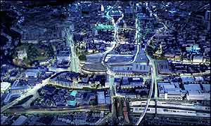 Aerial view of Broadmarsh plans