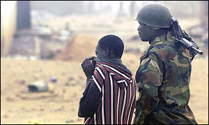 Scenes after clashes in Kaduna in 2000 (archive pic)