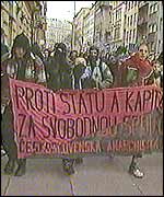 Anti-Nato protesters in Prague