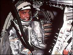 Alan Shepard in his Mercury 3 capsule