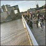 City workers along London bridge