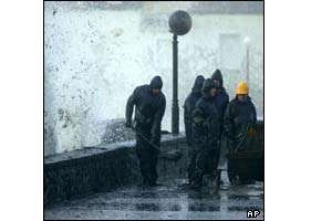 Volunteers battling against the storms