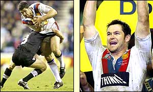 Gary Connolly and captain Andrew Farrell in action for Great Britain 