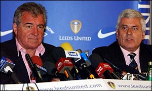 Leeds manager Terry Venables and chairman Peter Ridsdale