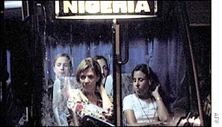 Bus traveling to Nnamdi Azikiwe International Airport in Abuja 