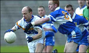 Errigal Ciaran captain Peter Canavan scored four points in victory over Ballinderry