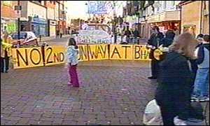 Protestors in Solihull