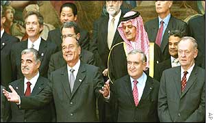 French President Jacques Chirac with donors