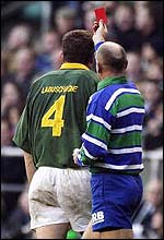 Labuschagne's late charge on Jonny Wilkinson was rewarded with a red card