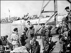 British and French forces near the Suez canal