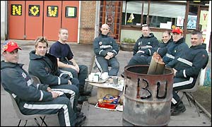 The men of Tunbridge Wells fire brigade on picket line