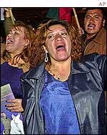 Supporters celebrate Mr Gutierrez's victory