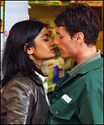 Bindya Solanki as Nita and Dean Gaffney as Robbie