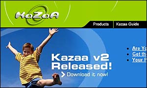 Kazaa front page