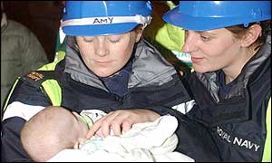 Wrens with rescued baby Leo