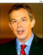 Tony Blair at press conference 