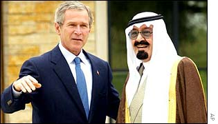 President Bush with Saudi Crown Prince Abdullah