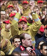 Firefighters at demo in Glasgow