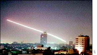 A Patriot missile fire over Israel in 1991