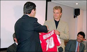 June 1995 - Dennis Bergkamp signs for Arsenal, a snip at �7,500,000