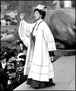 Suffragette leader Emily Pankhurst