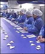 A production line for a Tesco product