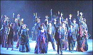 Actors on stage in Barcelona in a new Catalan musical