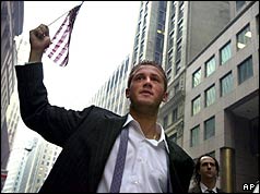 Neil Osnato walks up Broad St, New York