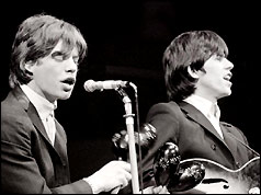 Mick Jagger (left) and Keith Richards performing in April 1964
