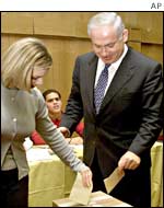 Binyamin Netanyahu and his wife vote