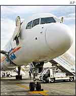 Arkia Boeing 757 after landing at Ben Gurion airport