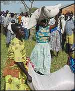 Women getting food-aid
