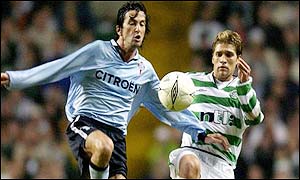 Petrov had 15 stiches in his face at the weekend but puts in a solid performance for Celtic as the game ends 1-0