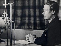 The Duke of Windsor announces his abdication to the nation