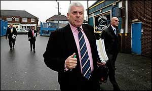 Peter Ridsdale arrives at Friday's agm
