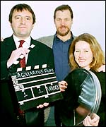 Terence Potter (left) with Citizen Verdict producers Doug Miller and Kim Leggat 