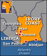 Map of Ivory Coast