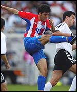 Olimpia's Paraguayan international defender Julio Cesar Caceres