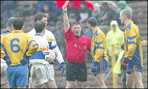 Nel Cox was sent-off during the 2002 Ulster Club Football final