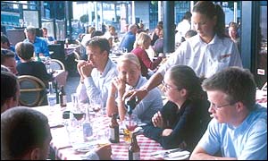 Diners in restaurant 