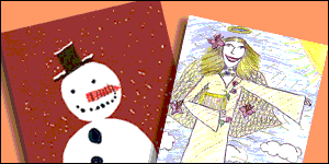 Designs by William Bickley, aged 7 and Eleanor Douglas, aged 11