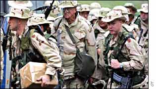 US soldiers taking part in the Internal Look military exercise